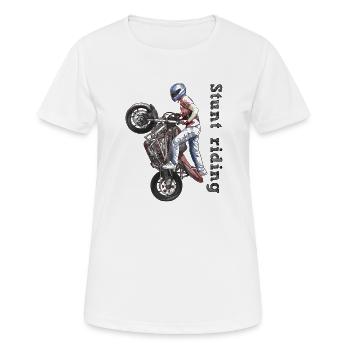 stunt riding - Women's Breathable T-Shirt - white - Front - AI Model Female 172 dark (172cm)