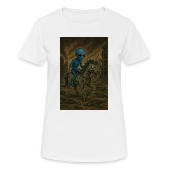 Alien on Zombie Unicorn - Women's Breathable T-Shirt - white - Front - AI Model Female 172 dark (172cm)