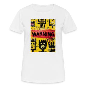 Avertissement graffiti urbain visuel - T-shirt respirant Femme - blanc - Devant - AI Model Female 172 dark (172cm)