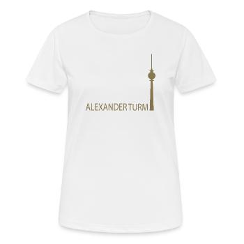 Witziger Berliner Fernsehturm Silhouette Parodie - Frauen T-Shirt atmungsaktiv - Weiß - Vorne - AI Model Female 172 dark (172cm)