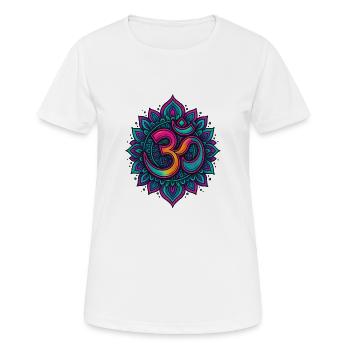 Psychédélique Om Goa Mandala - T-shirt respirant Femme - blanc - Devant - AI Model Female 172 dark (172cm)