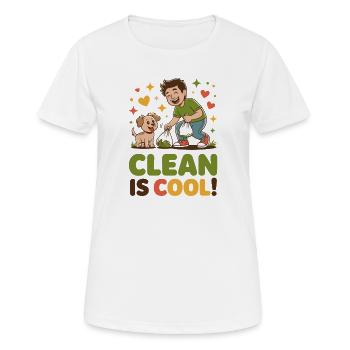 Helles, umweltfreundliches Reinigungsdesign - Frauen T-Shirt atmungsaktiv - Weiß - Vorne - AI Model Female 172 dark (172cm)