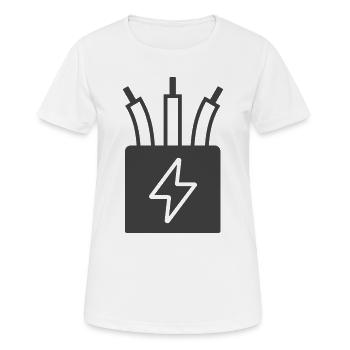 Elektrisches Kabel Power Icon Logo - Frauen T-Shirt atmungsaktiv - Weiß - Vorne - AI Model Female 172 dark (172cm)