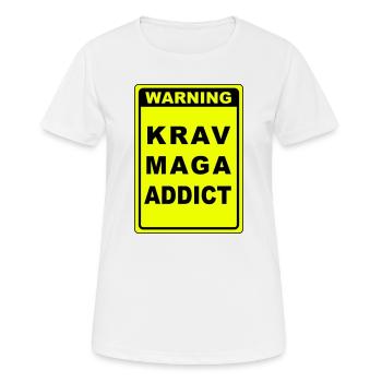 Warnung Krav Maga Süchtiger - Frauen T-Shirt atmungsaktiv - Weiß - Vorne - AI Model Female 172 dark (172cm)