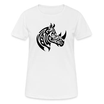 Tribal du rhinocéros - T-shirt respirant Femme - blanc - Devant - AI Model Female 172 dark (172cm)
