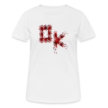Blutige OK Typografie Zustimmung Halloween Kostüm - Frauen T-Shirt atmungsaktiv - Weiß - Vorne - AI Model Female 172 dark (172cm)