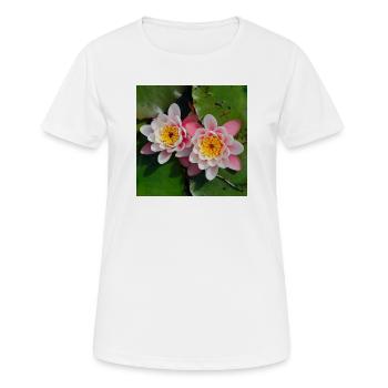 Water lilies flowers in the water - Women's Breathable T-Shirt - white - Front - AI Model Female 172 dark (172cm)