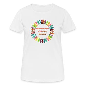 Human rights instead of right-wing people orange - Women's Breathable T-Shirt - white - Front - AI Model Female 172 dark (172cm)