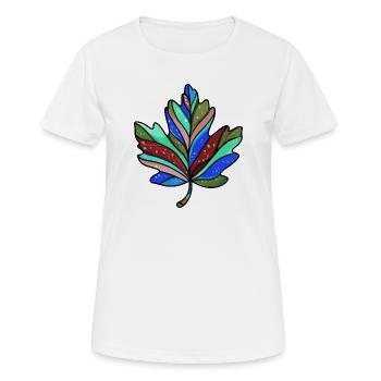 Feuille d'érable colorée d'automne - T-shirt respirant Femme - blanc - Devant - AI Model Female 172 dark (172cm)