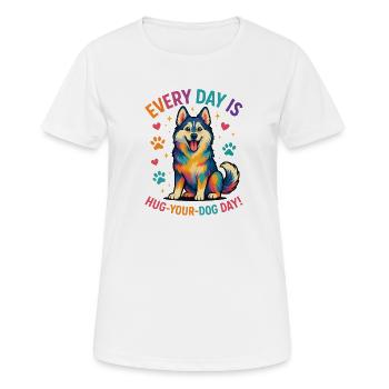 Husky - Frauen T-Shirt atmungsaktiv - Weiß - Vorne - AI Model Female 172 dark (172cm)
