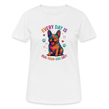 Bouledogue français - T-shirt respirant Femme - blanc - Devant - AI Model Female 172 dark (172cm)