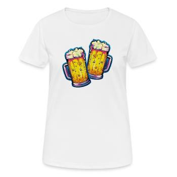 Beer Comic Beer Glass - Women's Breathable T-Shirt - white - Front - AI Model Female 172 dark (172cm)