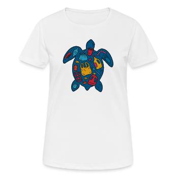 Umweltfreundliche Schildkröte mit Abfallkunst - Frauen T-Shirt atmungsaktiv - Weiß - Vorne - AI Model Female 172 dark (172cm)