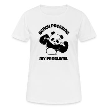Développé couché Mes problèmes - T-shirt respirant Femme - blanc - Devant - AI Model Female 172 dark (172cm)