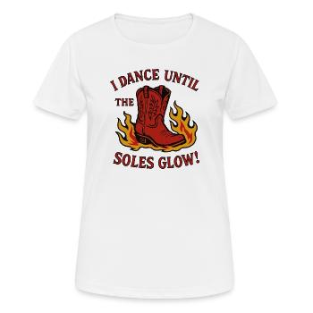 Je danse jusqu’à ce que les semelles brillent - T-shirt respirant Femme - blanc - Devant - AI Model Female 172 dark (172cm)
