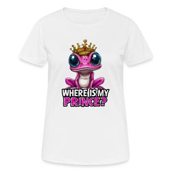 Where is my Prince? süße pink Frosch Prinzessin - Frauen T-Shirt atmungsaktiv - Weiß - Vorne - AI Model Female 172 dark (172cm)