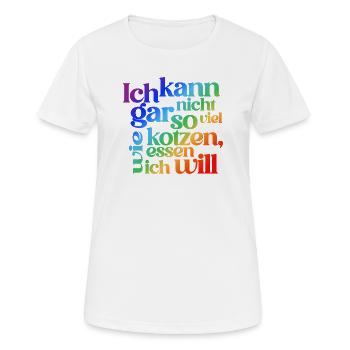 FUNNY VOMITING QUOTE REVERSED - LGBTQ - Women's Breathable T-Shirt - white - Front - AI Model Female 172 dark (172cm)