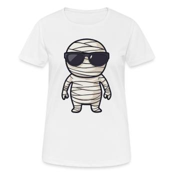 Mumie mit Sonnenbrille - Frauen T-Shirt atmungsaktiv - Weiß - Vorne - AI Model Female 172 dark (172cm)