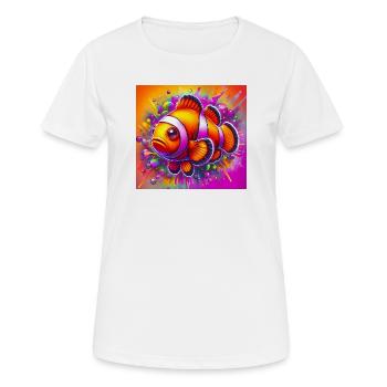 Poisson-clown - T-shirt respirant Femme - blanc - Devant - AI Model Female 172 dark (172cm)