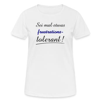 Expression de la frustration face à la typographie audacieuse - T-shirt respirant Femme - blanc - Devant - AI Model Female 172 dark (172cm)