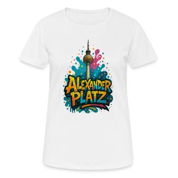 Alexanderplatz Berlin Graffiti City Design - Frauen T-Shirt atmungsaktiv - Weiß - Vorne - AI Model Female 172 dark (172cm)