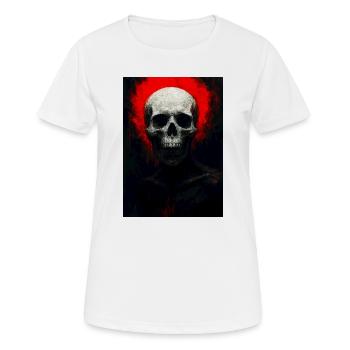 Crâne en braise rouge - T-shirt respirant Femme - blanc - Devant - AI Model Female 172 dark (172cm)