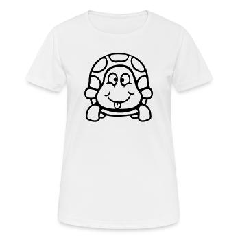 Turtle Tongue Sticking Out Naughty Funny Cool - Women's Breathable T-Shirt - white - Front - AI Model Female 172 dark (172cm)