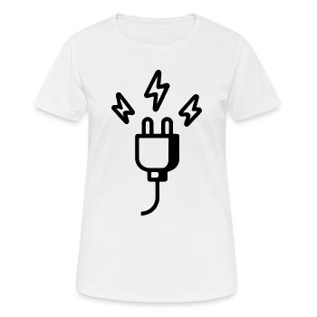 Symbole de prise d'alimentation - T-shirt respirant Femme - blanc - Devant - AI Model Female 172 dark (172cm)