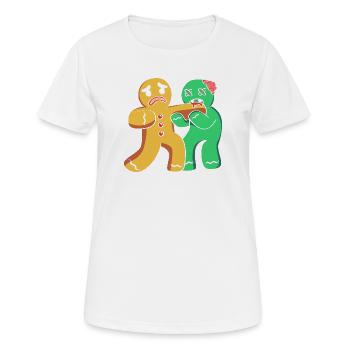 Bonhomme en pain d'épice de Noël Lebkuchen en pain d'épice - T-shirt respirant Femme - blanc - Devant - AI Model Female 172 dark (172cm)