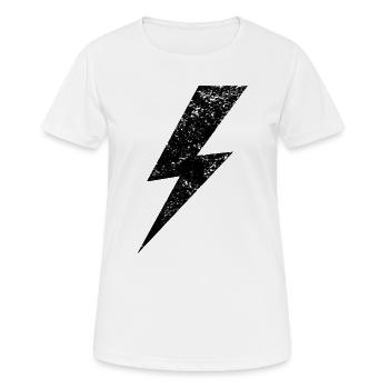 Brouillard abstrait en 3D bleu et gris - T-shirt respirant Femme - blanc - Devant - AI Model Female 172 dark (172cm)