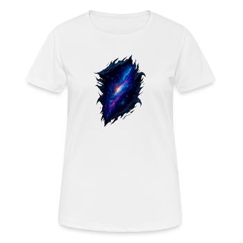 Effet de déchirure de rafale de galaxie cosmique - T-shirt respirant Femme - blanc - Devant - AI Model Female 172 dark (172cm)