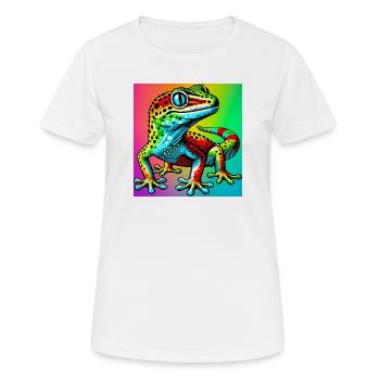 Gecko - Frauen T-Shirt atmungsaktiv - Weiß - Vorne - AI Model Female 172 dark (172cm)