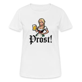 Prost - Frauen T-Shirt atmungsaktiv - Weiß - Vorne - AI Model Female 172 dark (172cm)
