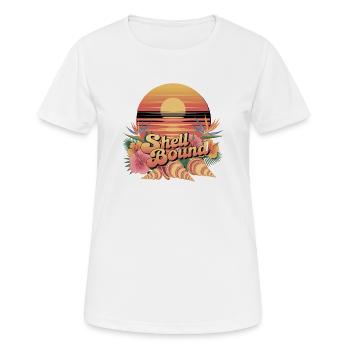 Shell Bound Tropical Sunset Landscape - Women's Breathable T-Shirt - white - Front - AI Model Female 172 dark (172cm)
