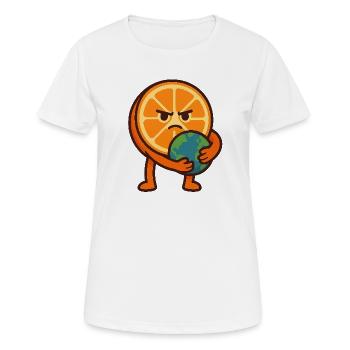 Le protecteur de l’orange - T-shirt respirant Femme - blanc - Devant - AI Model Female 172 dark (172cm)