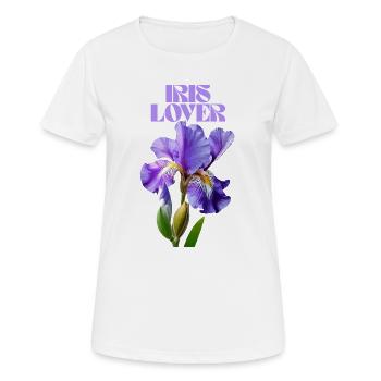 Purple Iris Flower Botanical Design - Women's Breathable T-Shirt - white - Front - AI Model Female 172 dark (172cm)