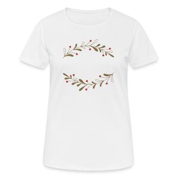 Filigraner Herbstlaubkranz - Frauen T-Shirt atmungsaktiv - Weiß - Vorne - AI Model Female 172 dark (172cm)