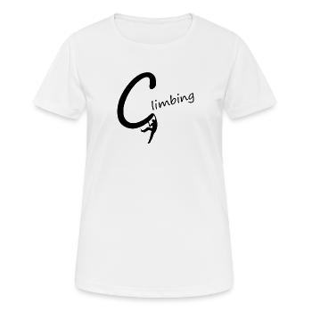climbing abseilen klettern - Frauen T-Shirt atmungsaktiv - Weiß - Vorne - AI Model Female 172 dark (172cm)