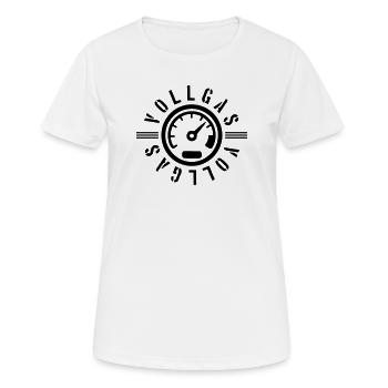 Vollgas Tacho Kmh Tuning - Frauen T-Shirt atmungsaktiv - Weiß - Vorne - AI Model Female 172 dark (172cm)