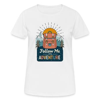 Hiking and mountain adventure backpack - Women's Breathable T-Shirt - white - Front - AI Model Female 172 dark (172cm)