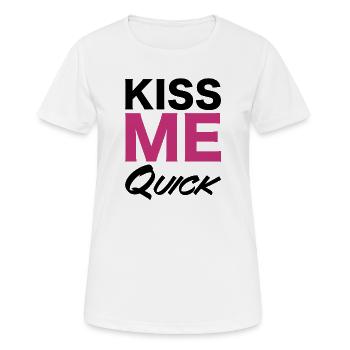 Kiss Me Quick Typography Design - Women's Breathable T-Shirt - white - Front - AI Model Female 172 dark (172cm)