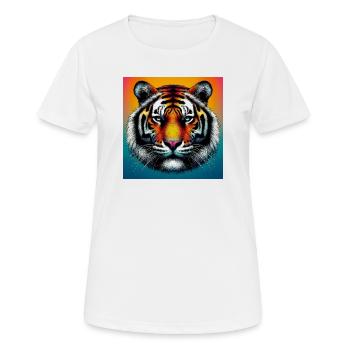 Tiger - Frauen T-Shirt atmungsaktiv - Weiß - Vorne - AI Model Female 172 dark (172cm)