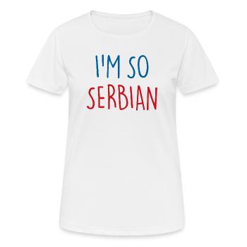 Je suis tellement serbe Serbie Serbie - T-shirt respirant Femme - blanc - Devant - AI Model Female 172 dark (172cm)