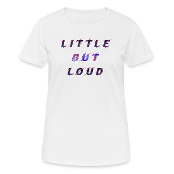 Retro-Effekt Babysprüche  Geburt  klein aber laut - Frauen T-Shirt atmungsaktiv - Weiß - Vorne - AI Model Female 172 dark (172cm)