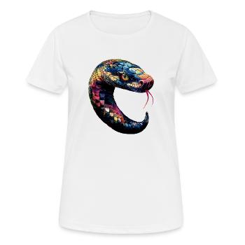 serpent, python, cobra, serpent à sonnettes, serpents - T-shirt respirant Femme - blanc - Devant - AI Model Female 172 dark (172cm)