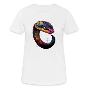 serpent, python, cobra, serpent à sonnettes, serpents - T-shirt respirant Femme - blanc - Devant - AI Model Female 172 dark (172cm)