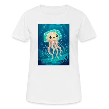 Méduse-boîte – mortelle dans la tropica australienne - T-shirt respirant Femme - blanc - Devant - AI Model Female 172 dark (172cm)
