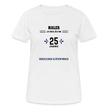 Maler 25 Jahre Jubiläum 25. jähriges Jubilaeum - Frauen T-Shirt atmungsaktiv - Weiß - Vorne - AI Model Female 172 dark (172cm)