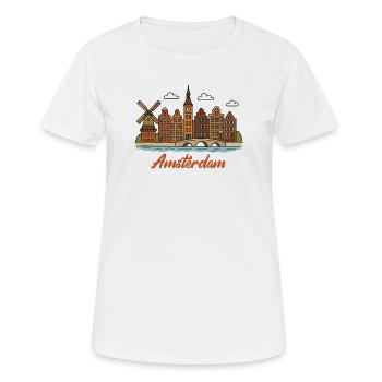Charmantes Amsterdamer Stadtbild - Frauen T-Shirt atmungsaktiv - Weiß - Vorne - AI Model Female 172 dark (172cm)