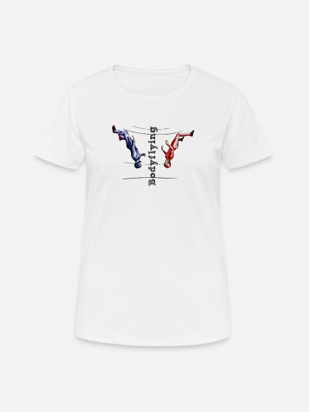 Bodyflying - Frauen T-Shirt atmungsaktiv - Weiß